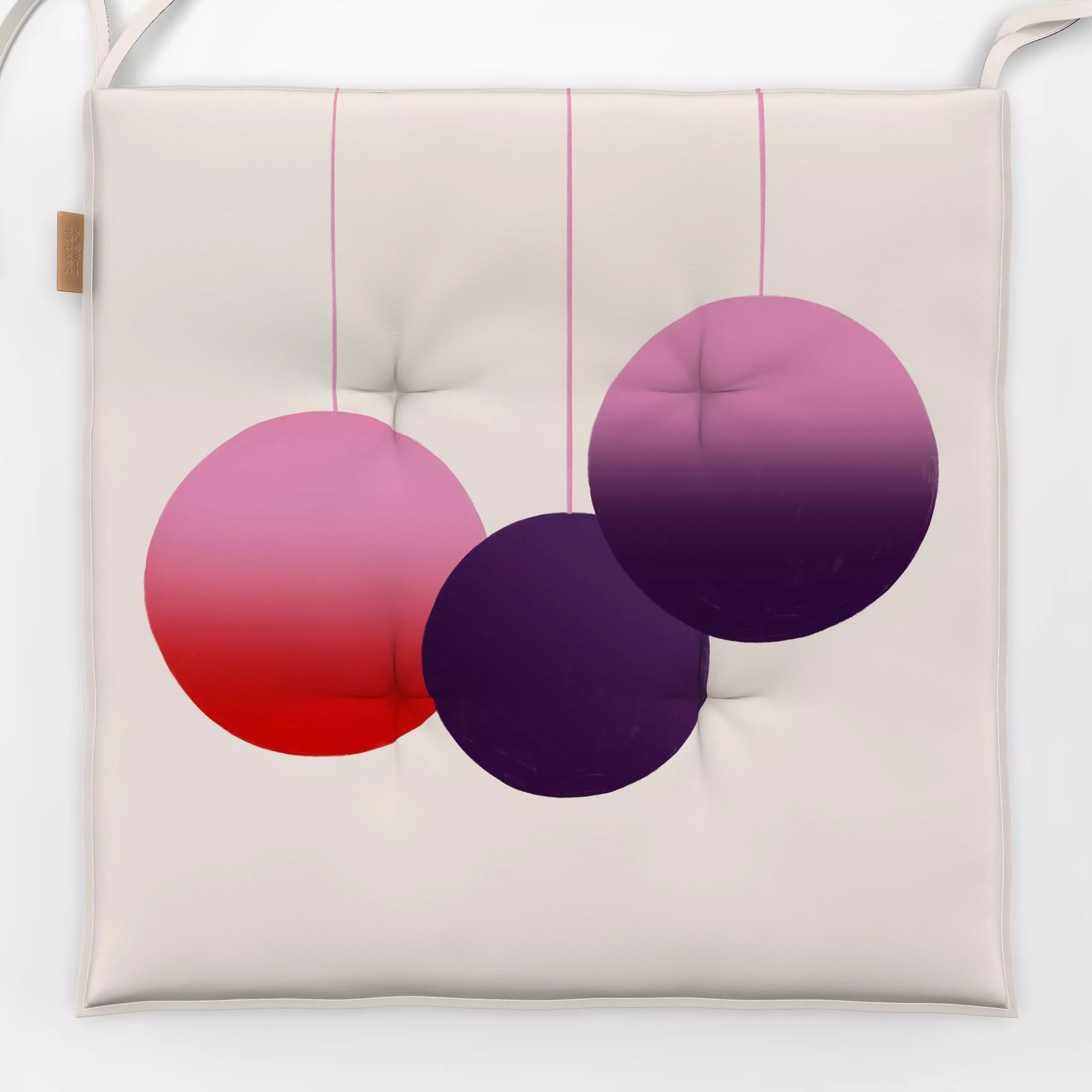 Sitzkissen Kugeln Gradient - Weihnachten - von „Sophie Augustin Illustration"; Weihnachten, modern, grafisch, weihnachtlich,...