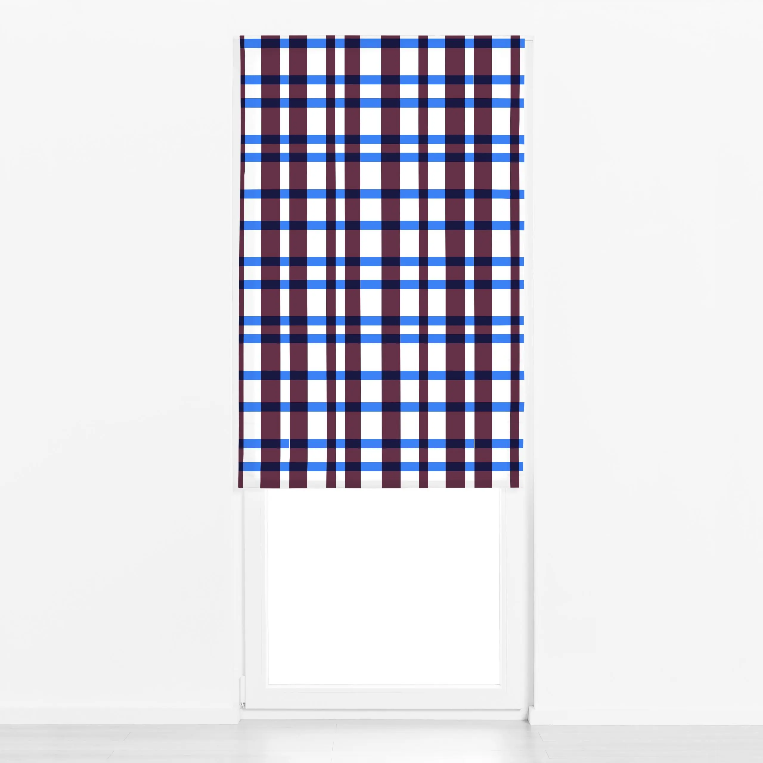 Raffrollo Summer to Fall Kariert RubyRed - Symbole & Muster - von „Studio ROSAGRAU"; Karo, Herbst, summer, kariert, stripes,...