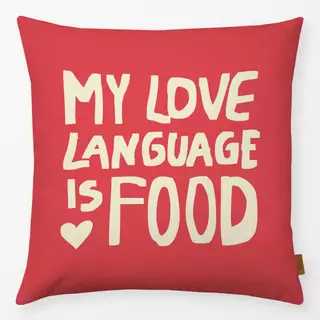 Kissen My Love Language Is Food Red