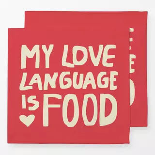 Servietten My Love Language Is Food Red