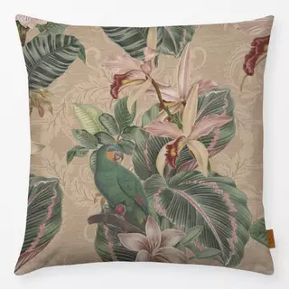 Kissen Vintage Vögel und Blätter