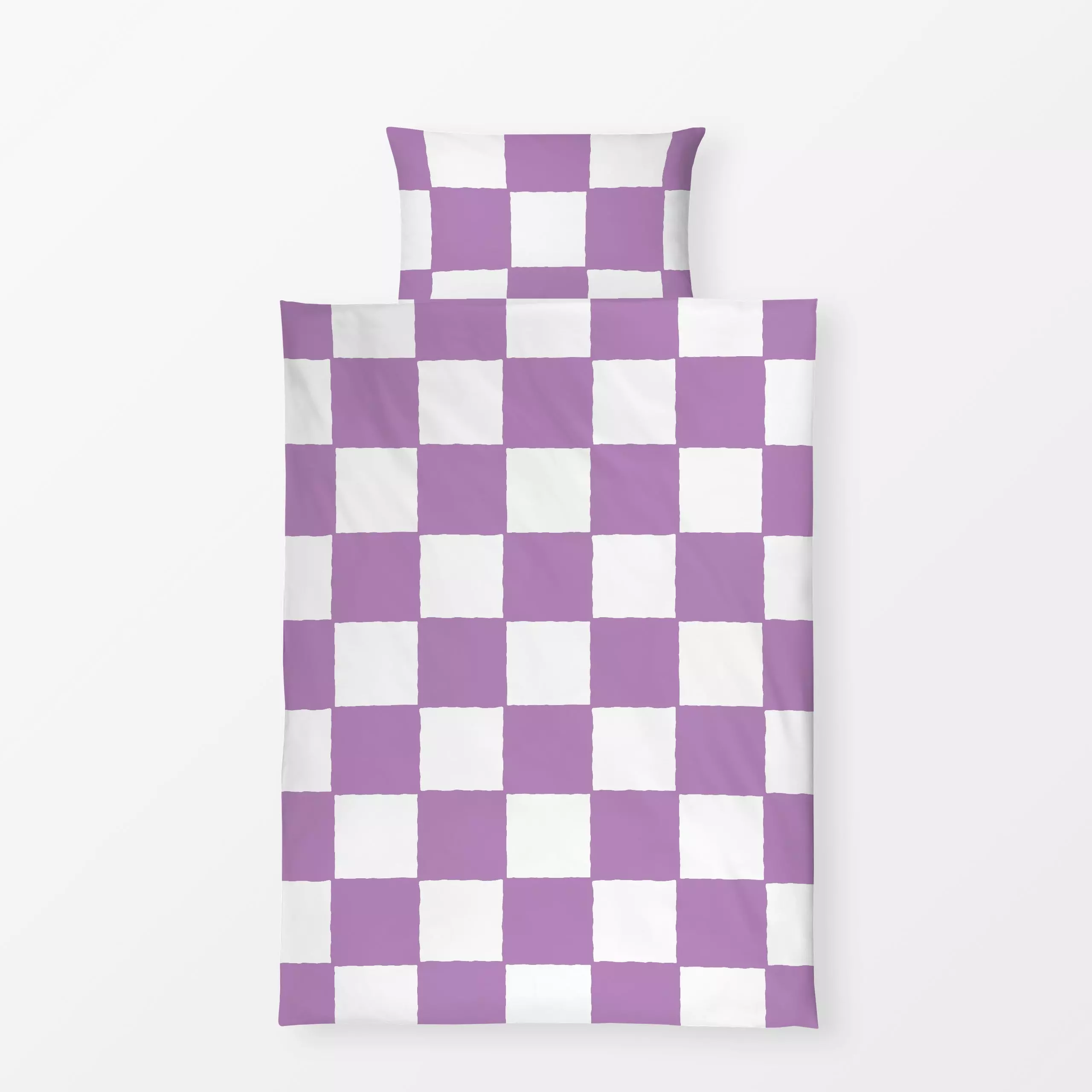 Bettwäsche Trend Check - Symbole & Muster - von „Verena Klöpper"; Karo, lila, Schachbrett, checks, violett, Schachbrettmuster