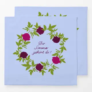 Servietten Rosenkranz Typo Blau