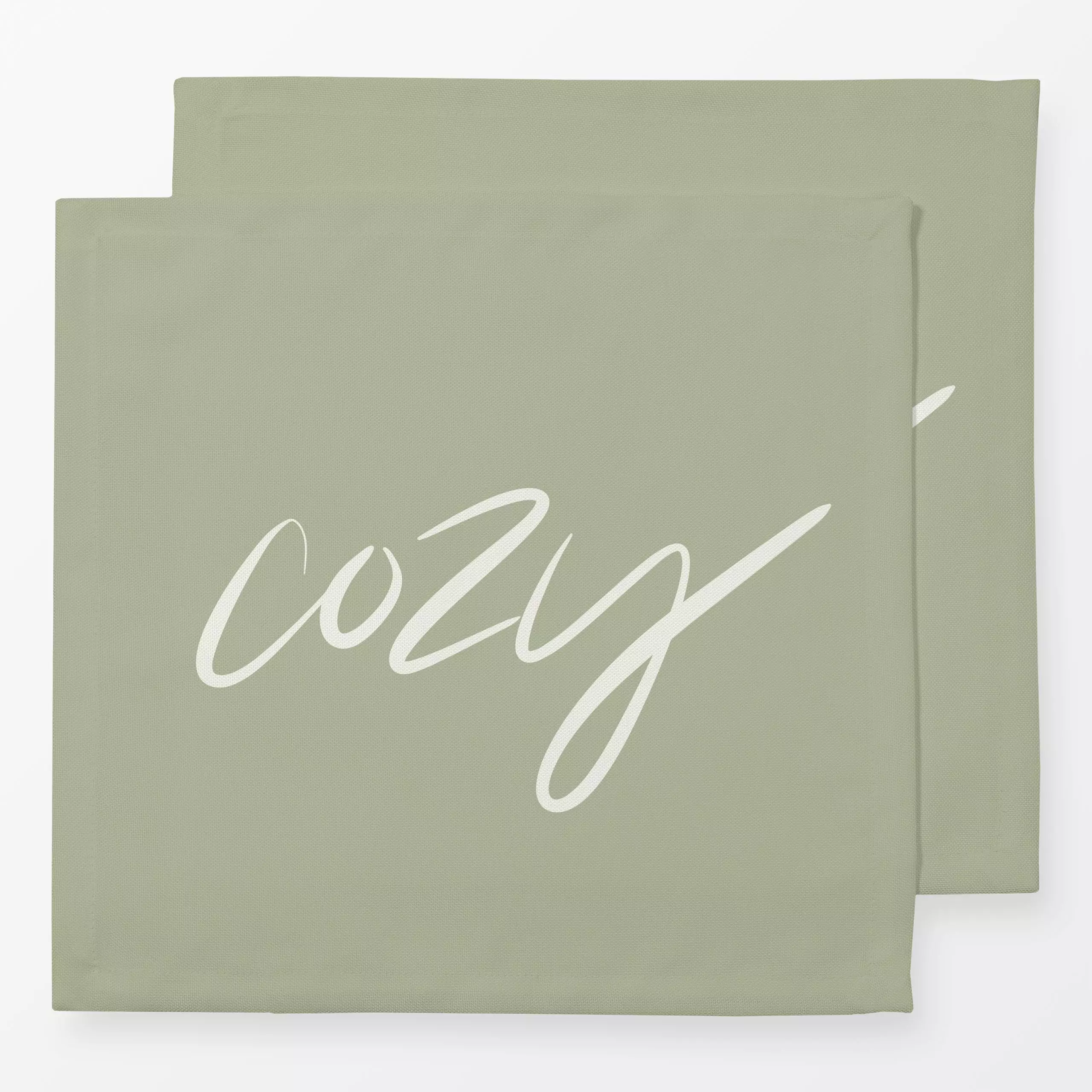 Servietten Cozy - Herbst, Sprüche & Schriftzüge - von „Julia Schumacher"; Wald, Hygge, Cozy, Salbei, Lettering, Handletterin...
