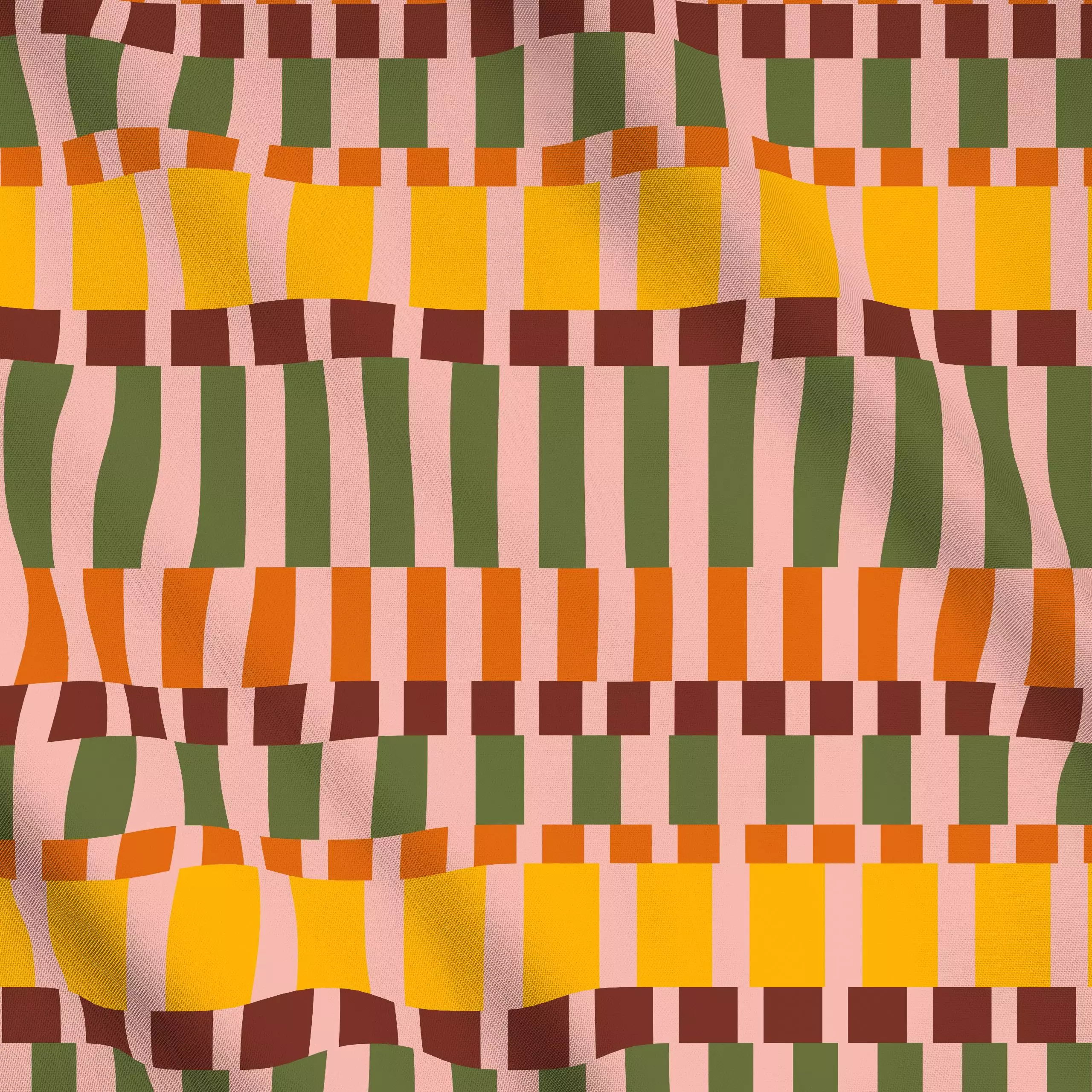 Meterware Blocked Stripes - Herbst, Symbole & Muster - von „Kathrin Löffler"; Muster, abstrakt, Streifen, modern, Herbst, pa...
