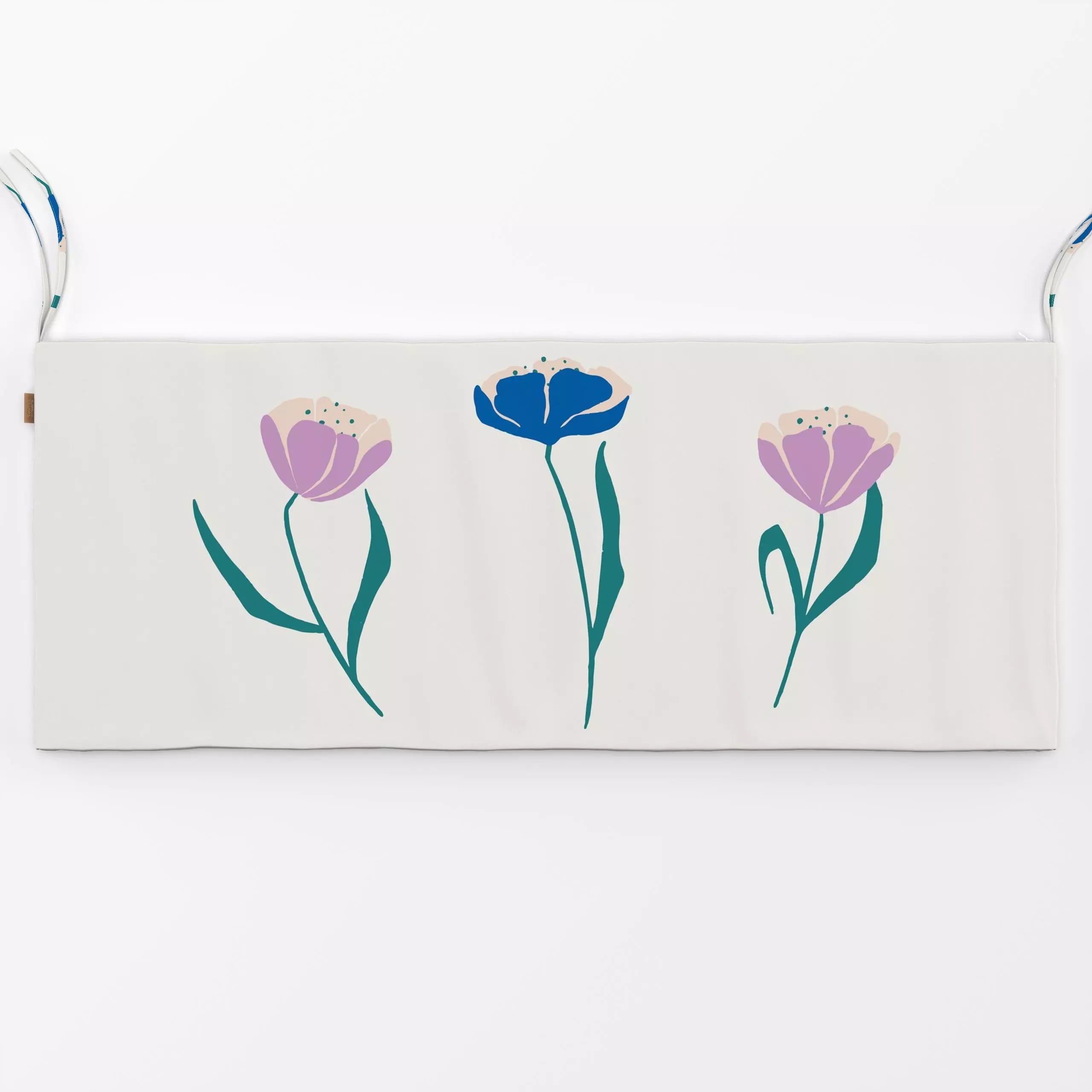 Bankauflage Tulpen & Streifen - Blumen & Florales, Frühling - von „moDeern Design Studio"; Streifen, Tulpen, modern, floral,...