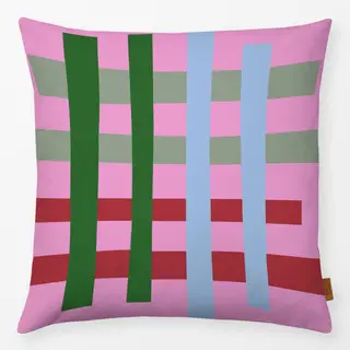 Kissen Weihnachtskaro pink