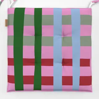 Sitzkissen Weihnachtskaro pink