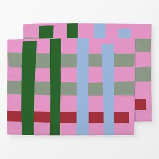 Tischset Weihnachtskaro pink