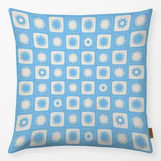 Kissen Abstract Sun Pattern blue