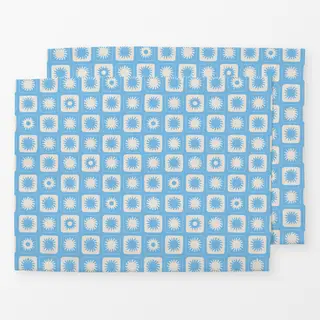 Tischset Abstract Sun Pattern blue