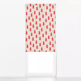 Raffrollo Mistletoe Tanne Beige Rot