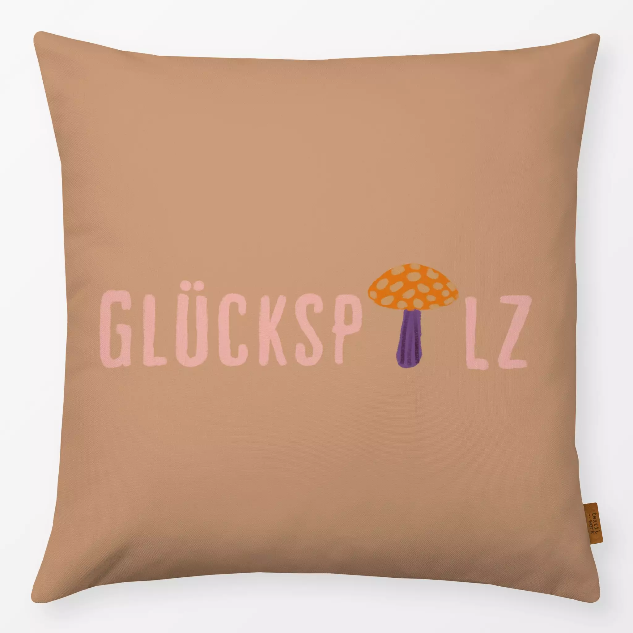 Kissen Kissen Glückspilz Rosa Auf Braun
