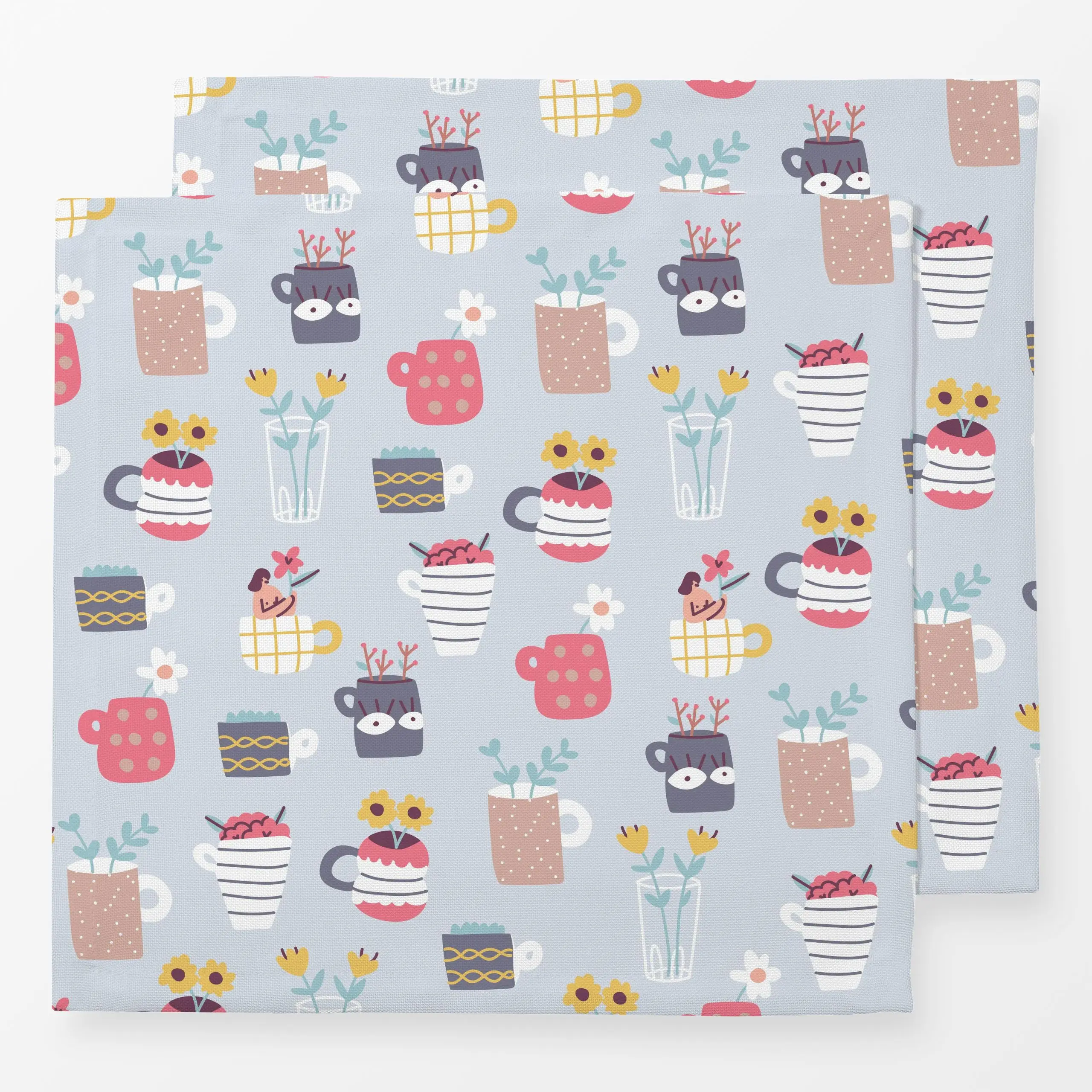 Servietten Mugs and Pots - Blumen & Florales - von „Sara Maese"; Blumen, floral, pattern, flowers, cute, Topfpflanze, Tassen...