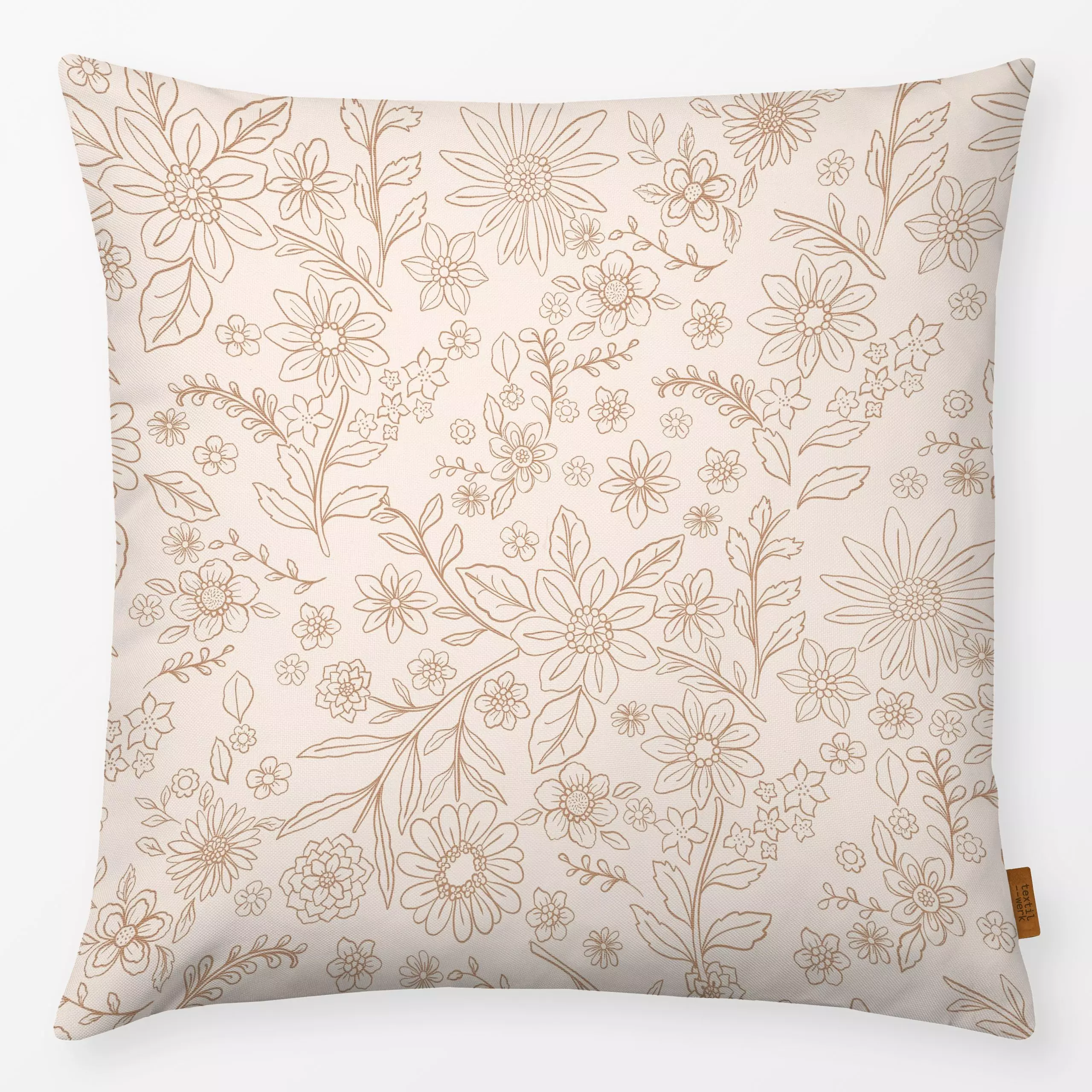 Kissen Boho retro flowers I - Blumen & Florales - von „Bloomery Decor"; Papaya, boho, Trockenblumen, Retro, Kinderzimmer, Fa...