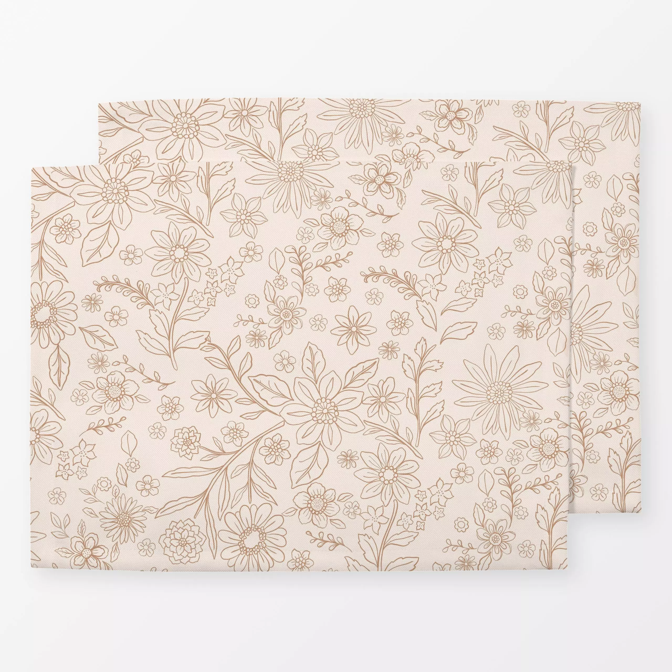 Tischset Boho retro flowers I - Blumen & Florales - von „Bloomery Decor"; Papaya, boho, Trockenblumen, Retro, Kinderzimmer, ...