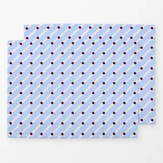 Tischset Diagonale & Punkte Blau
