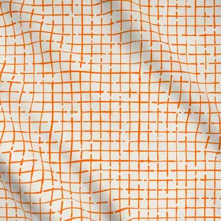 Meterware Netz Karo Orange Beige