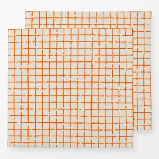 Servietten Netz Karo Orange Beige