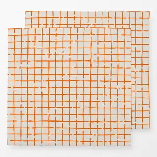 Servietten Netz Karo Orange Beige