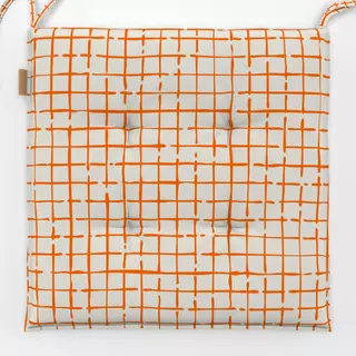 Sitzkissen Netz Karo Orange Beige