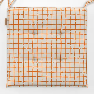 Sitzkissen Netz Karo Orange Beige