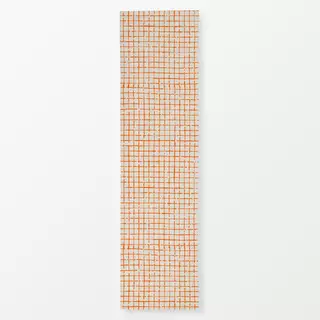 Tischläufer Netz Karo Orange Beige