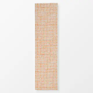 Tischläufer Netz Karo Orange Beige