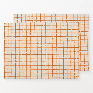 Tischset Netz Karo Orange Beige