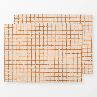 Tischset Netz Karo Orange Beige