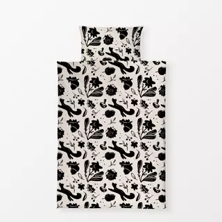 Bettwäsche Fuchs Herbst allover schwarz