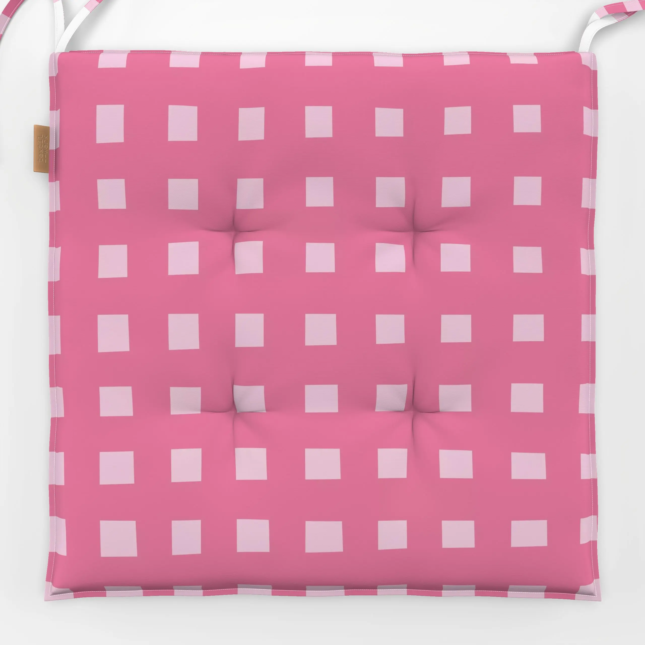 Sitzkissen Checks Rosa - Herbst, Symbole & Muster - von „textilwerk"; Illustration, Cozy, Sommer, trend, Haus, typografie, g...