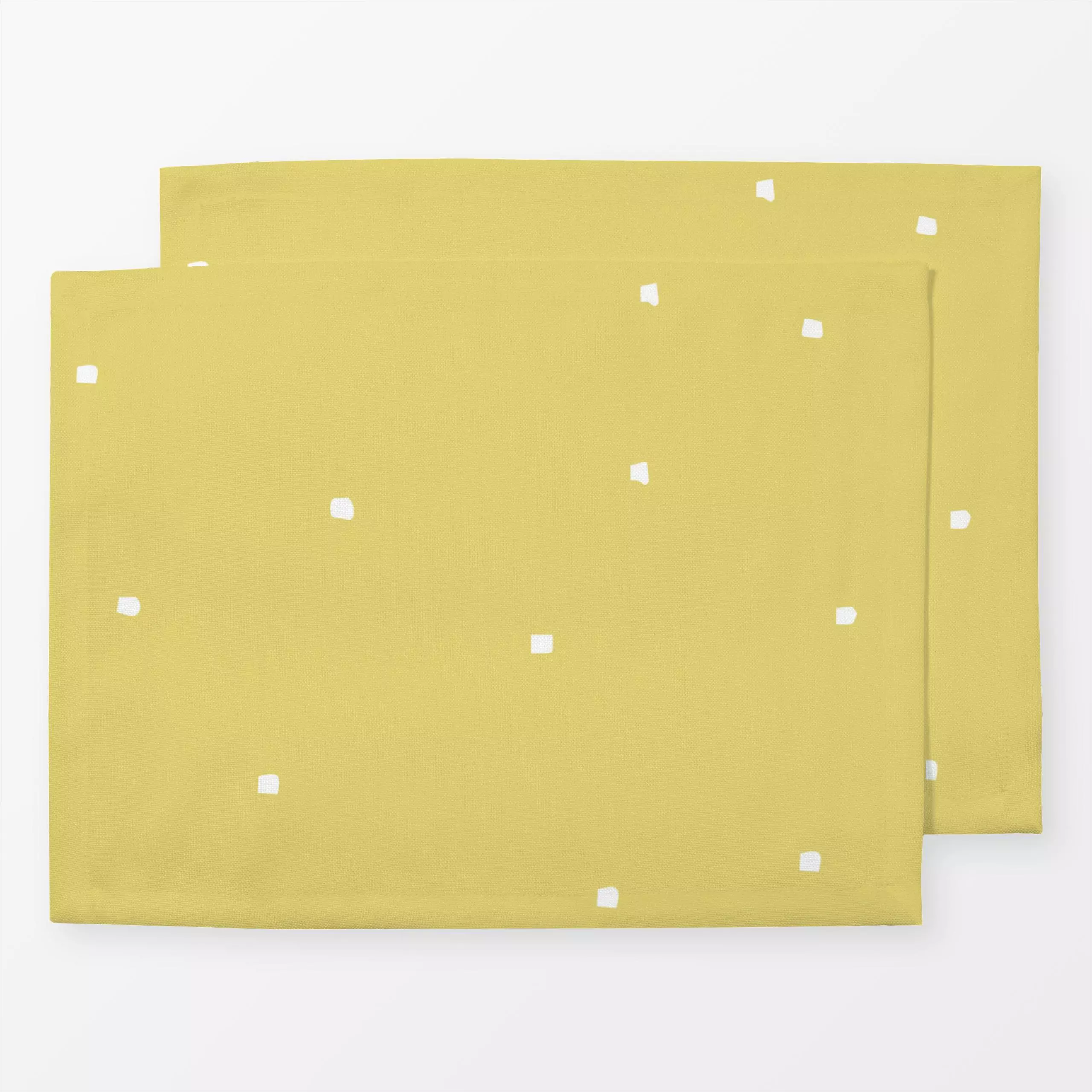 Tischset Salz Punkte Limone Gelb, gemustert, Sommer, von Alisa Knöß