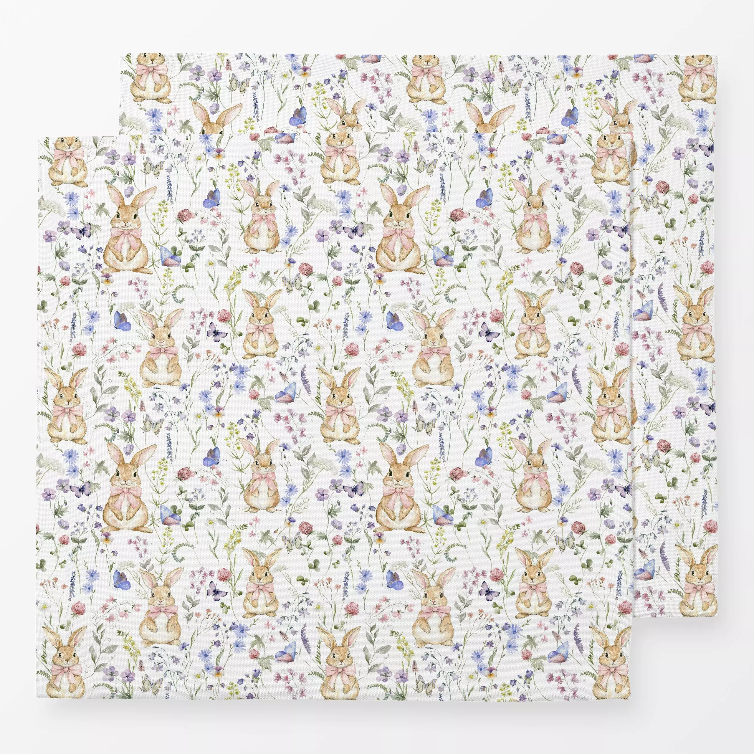 Servietten Blumenwiese und Hasen - Blumen & Florales, Tiere - von „Uta Naumann"; Muster, Natur, Garten, Schmetterling, Kinde...