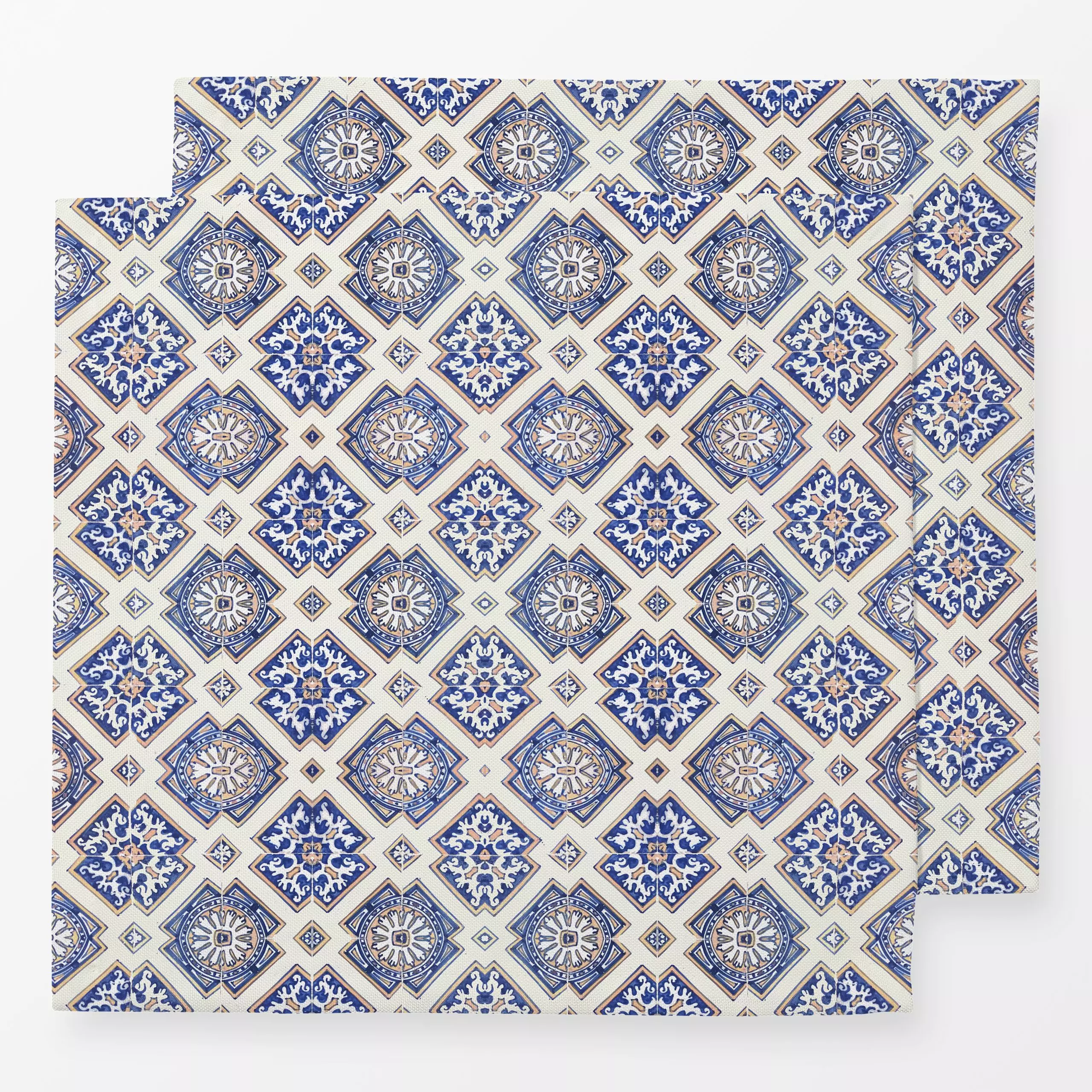 Servietten Azulejo Blaue Fliesen - Symbole & Muster, Retro & Vintage - von „Bloomery Decor"; Muster, Geometrisch, Sommer, vi...