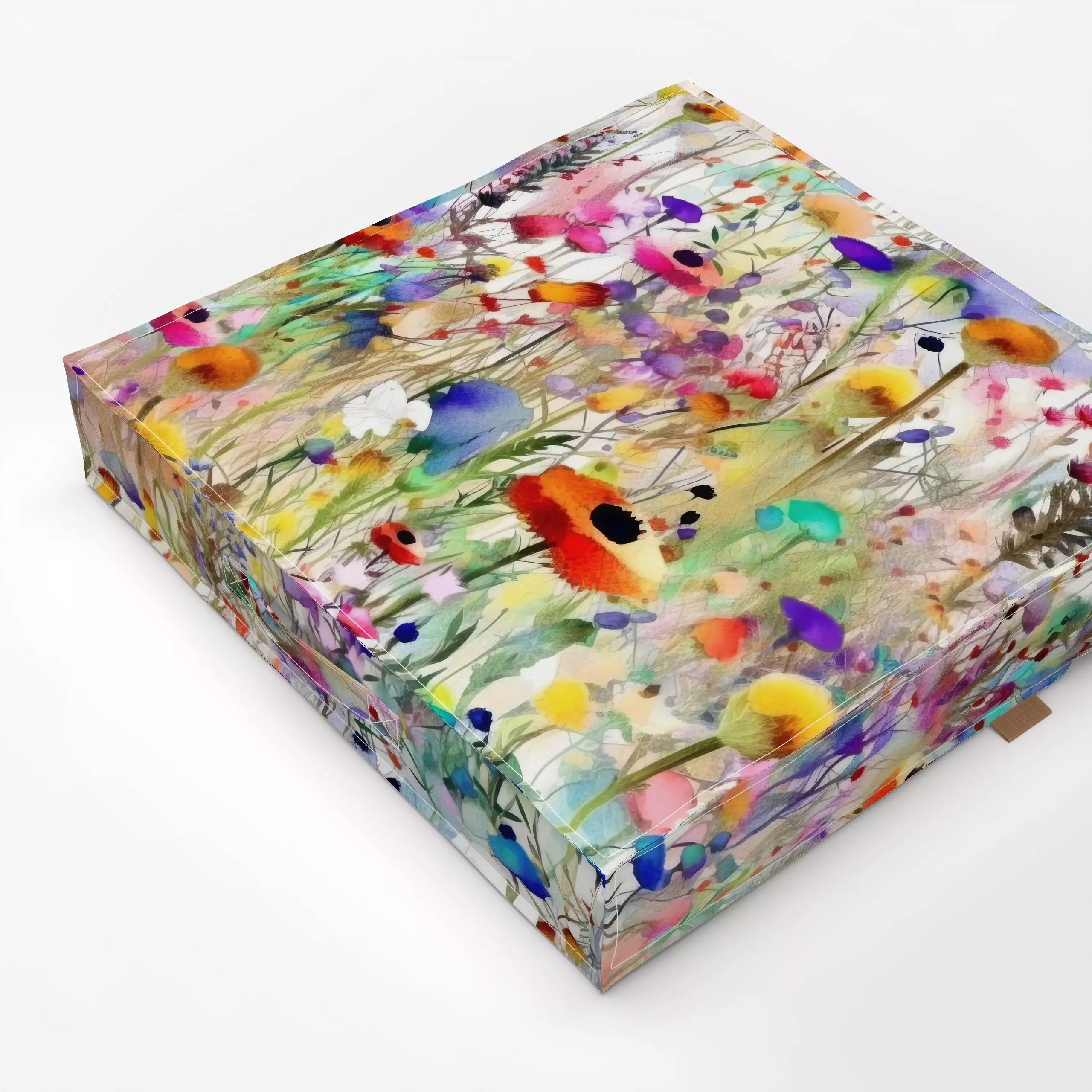 Bodenkissen Abstrakte Wildblumen Wiese 1 - Blumen & Florales, Sommer, Pflanzen & Botanik - von „Uta Naumann"; Wasserfarben, ...