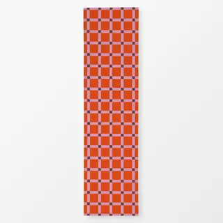 Tischläufer Karos hoch zwei | rot-rosa