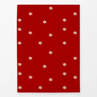 Geschirrtücher Weihnachtsrot Sterne Beige