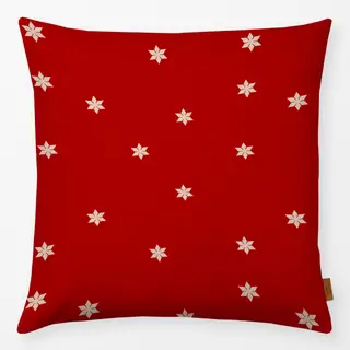 Kissen Weihnachtsrot Sterne Beige