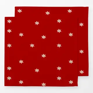 Servietten Weihnachtsrot Sterne Beige