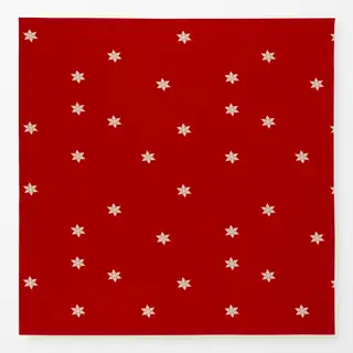 Tischdecke Weihnachtsrot Sterne Beige