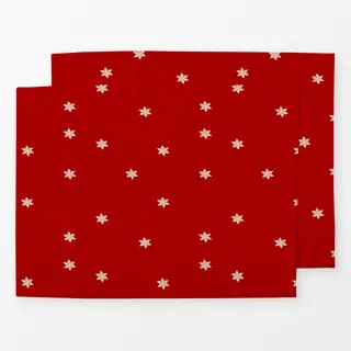 Tischset Weihnachtsrot Sterne Beige