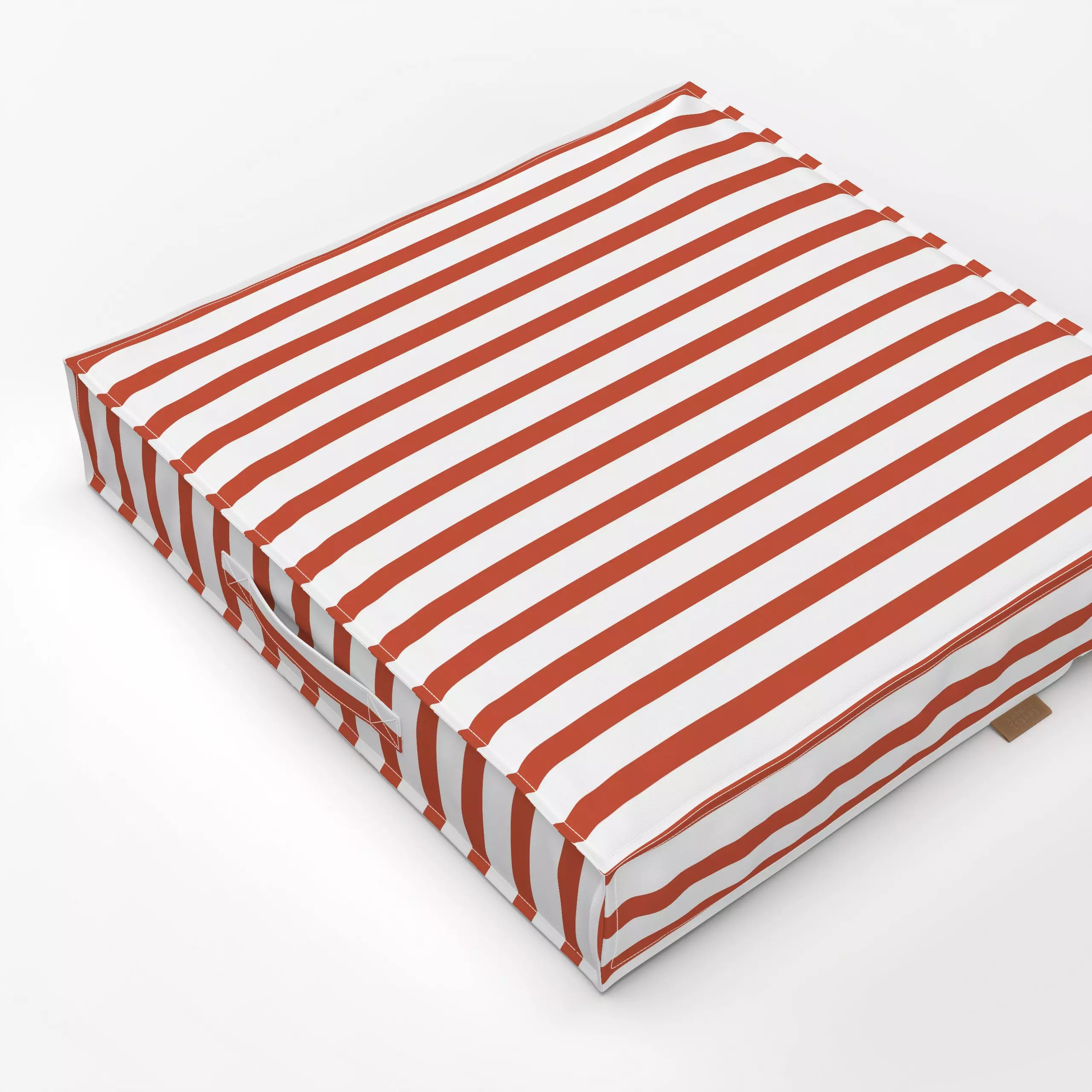 Bodenkissen Blockstreifen Rot Orange Weiss - Sommer, Symbole & Muster - von „Mareen Heinz"; Streifen, Strand, Sommer, rot, z...