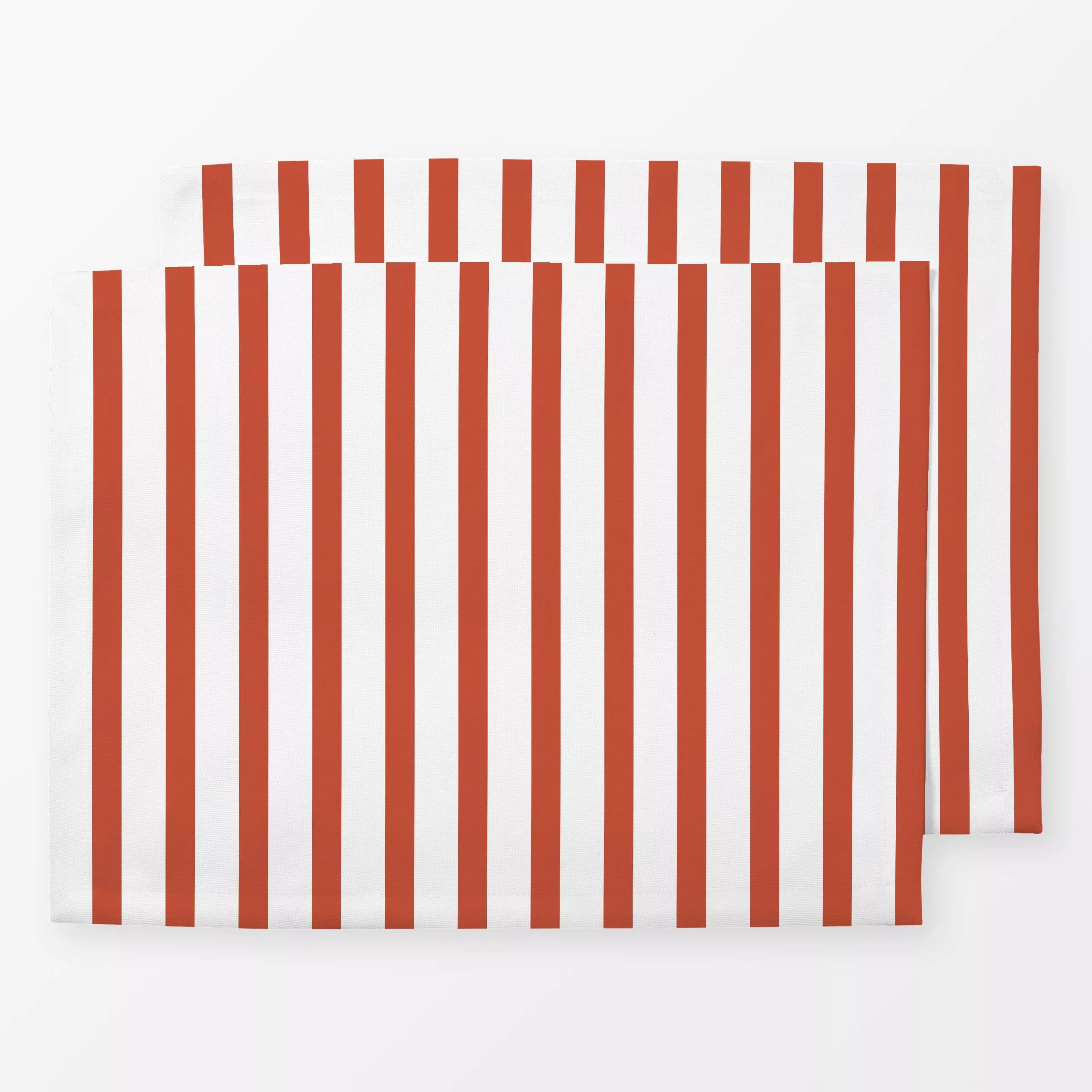 Tischset Blockstreifen Rot Orange Weiss - Sommer, Symbole & Muster - von „Mareen Heinz"; Streifen, Strand, Sommer, rot, zeit...