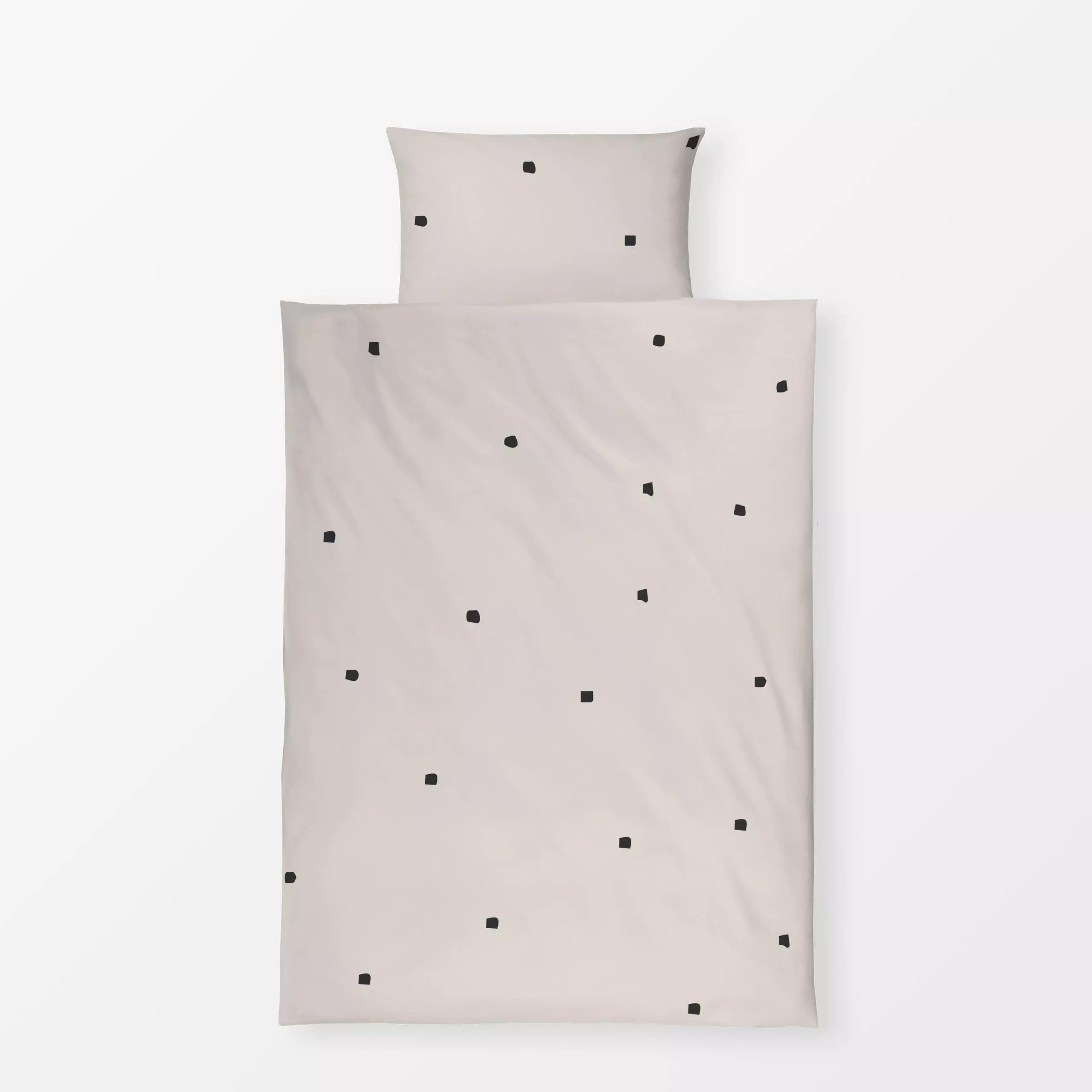 Bettwäsche Pfeffer Punkte Beige-Schwarz - Symbole & Muster - von „Alisa Knöß"; schwarz, Punkte, beige, sandton, sunandsalt