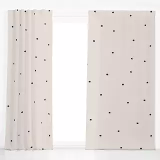 Dekovorhang Pfeffer Punkte Beige-Schwarz