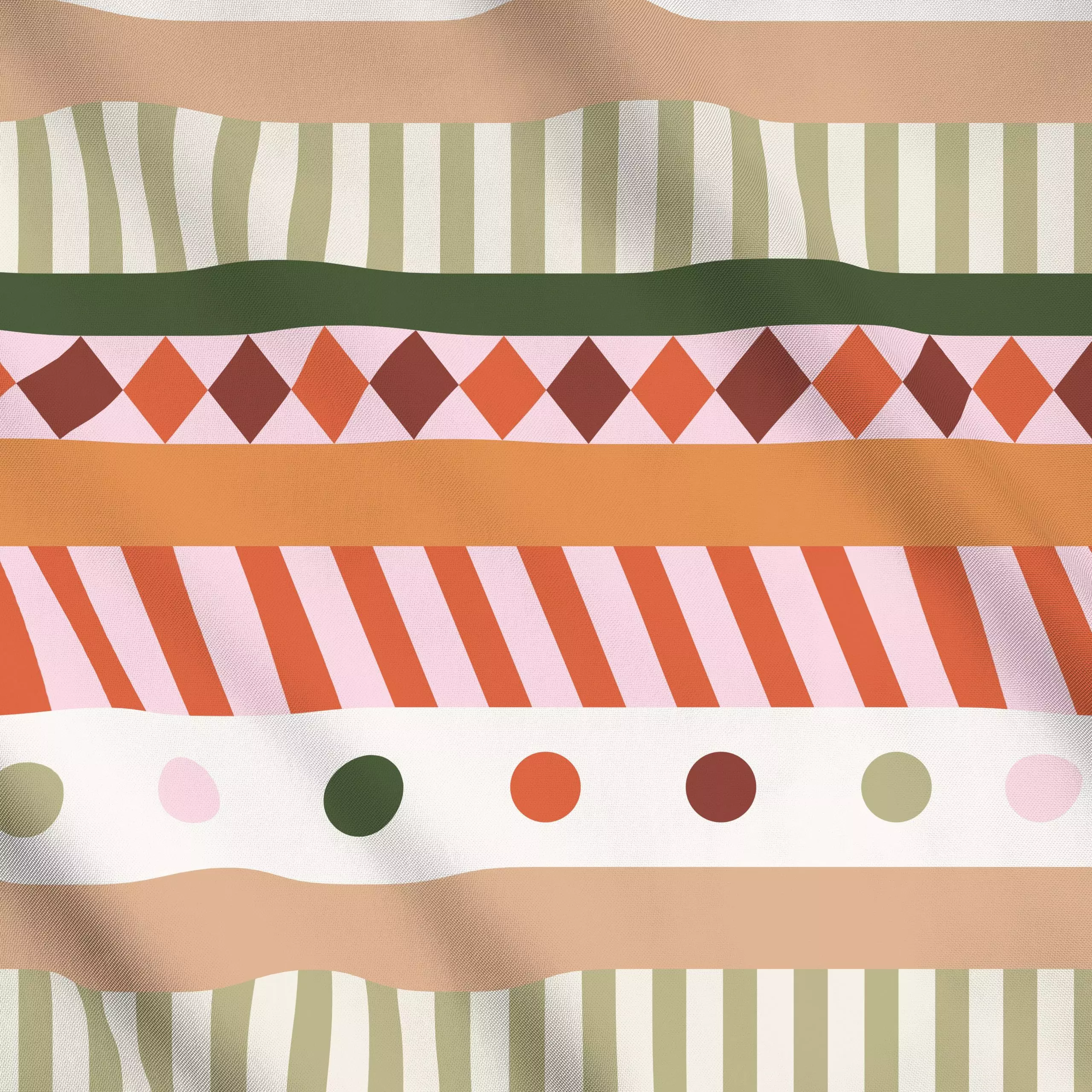 Meterware Pattern Wild - Herbst, Symbole & Muster - von „Jana Driver"; Muster, Punkte, Streifen, Herbst, Raute, bunt, autumn...