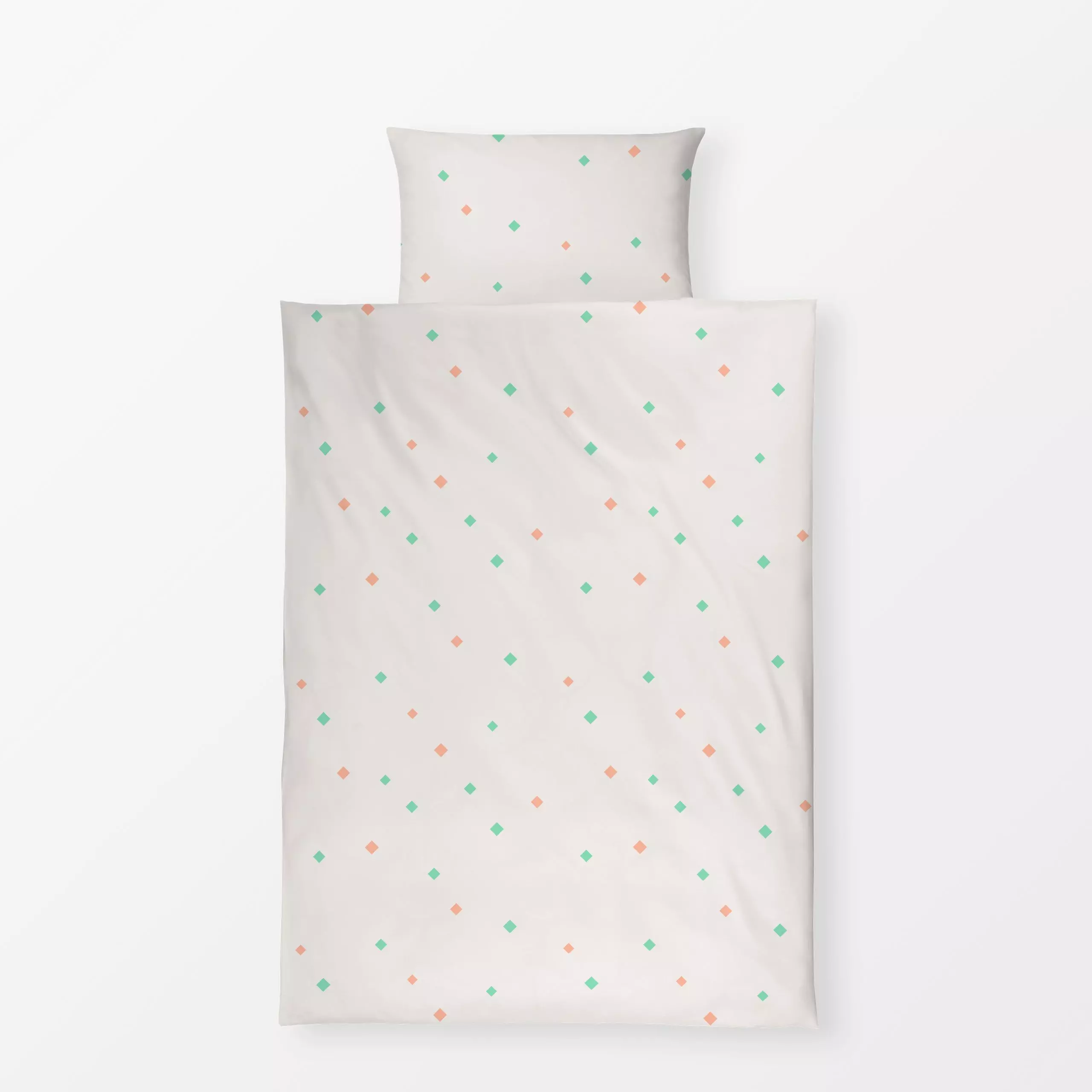 Bettwäsche Cool Boho Mini Diamonds - Symbole & Muster - von „Karen Menzenbach"; boho, Punkte, Geometrisch, beige, Ethno, sch...