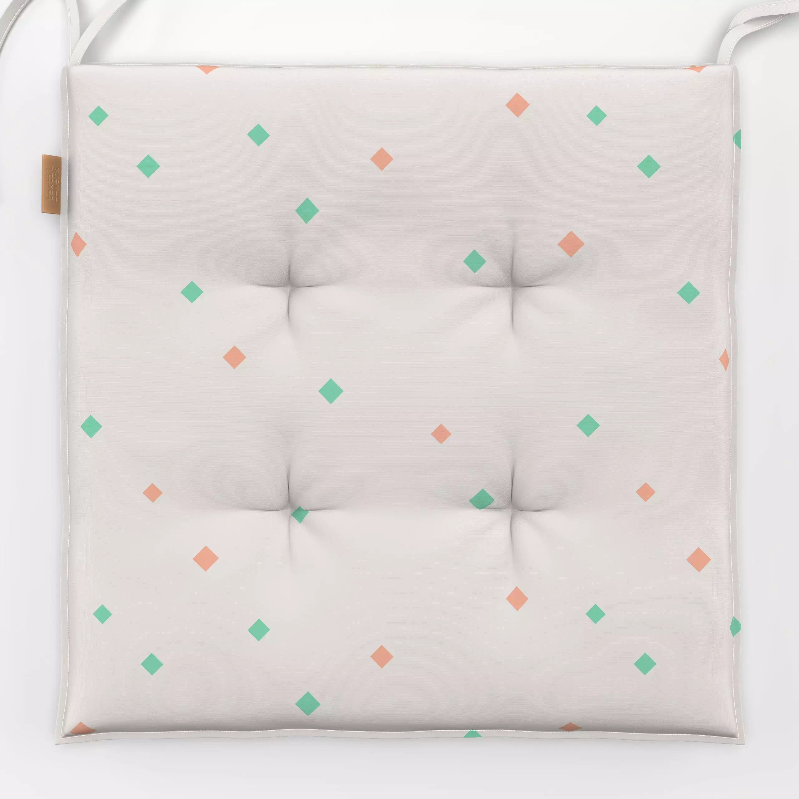 Sitzkissen Cool Boho Mini Diamonds - Symbole & Muster - von „Karen Menzenbach"; boho, Punkte, Geometrisch, beige, Ethno, sch...