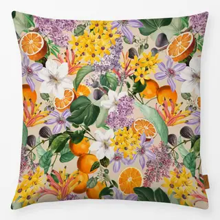 Kissen Orangen im Blütenmeer beige